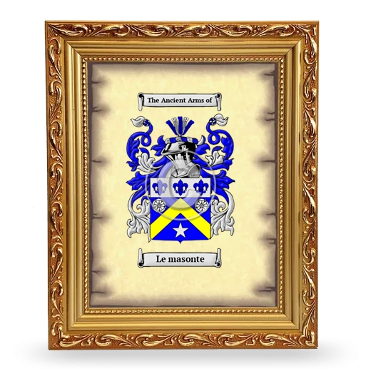 Le masonte Coat of Arms Framed - Gold
